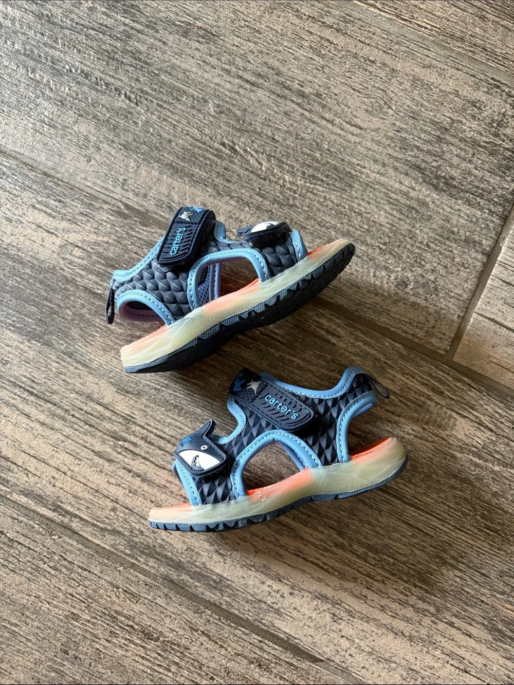 Carter's Navy and Light Blue Shark Toddler Sandals
